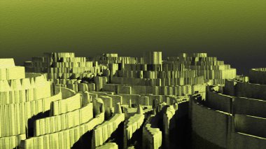 Dijital sanatta uzaylı soyut manzara boyama