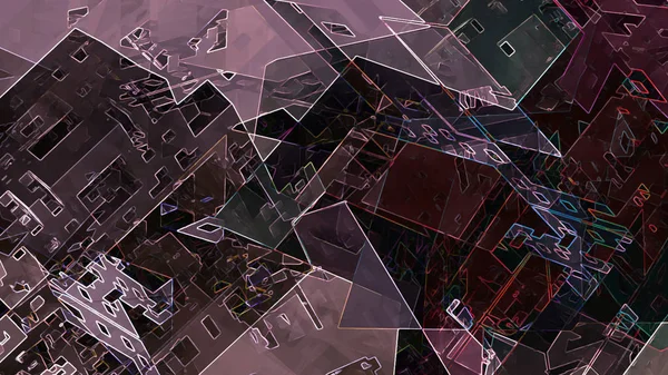 Abstrakte Geometrische Stadt Stadtdesign Futuristisches Konzept Digitale Illustration Hintergrund — Stockfoto