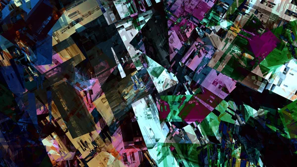 Stedelijke Stad Gebouwen Digitale Abstract Kleurrijk Afbeelding Achtergrond — Stockfoto
