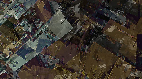 Abstrakte Geometrische Stadt Stadtdesign Futuristisches Konzept Digitale Illustration Hintergrund — Stockfoto