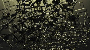 yapı ve formlar ile soyut arazi arka plan, dijital sanat