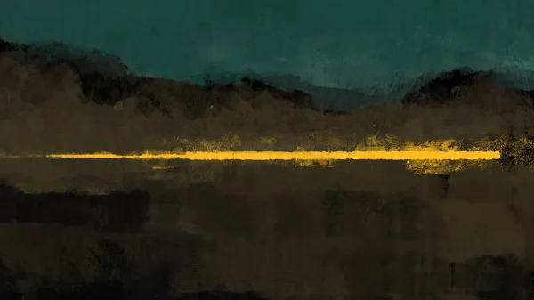Ψηφιακή Αφηρημένου Χαρακτήρα Ηλιοβασίλεμα Ορεινό Τοπίο Εικονογράφηση Σουρεαλιστικό Φόντο — Φωτογραφία Αρχείου