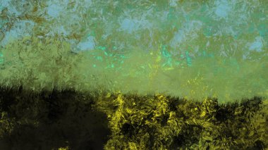 Geleneksel fırça darbesi tarzı dijital illüstrasyon doğa manzara boyama