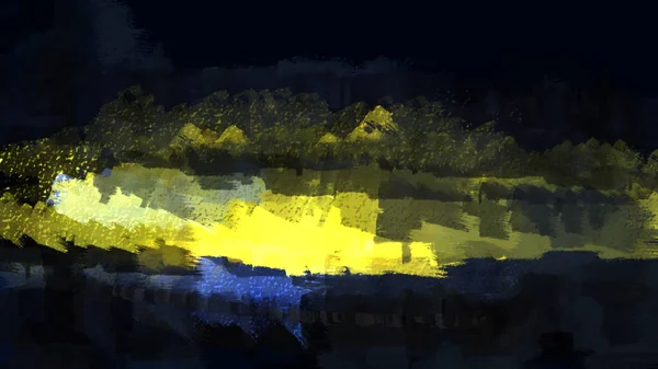 Painting of abstract landscape in traditional brush stroke style digital illustration