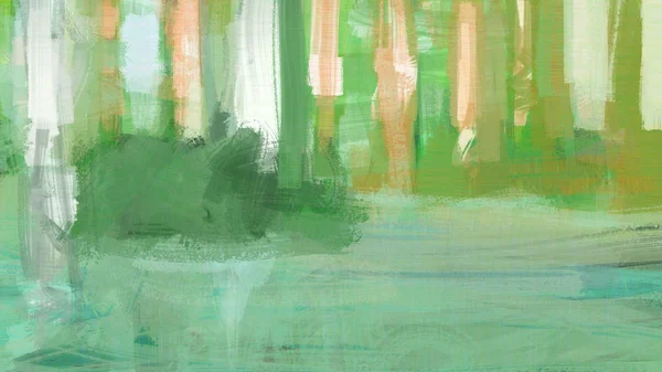 Painting of abstract landscape in traditional brush stroke style digital illustration