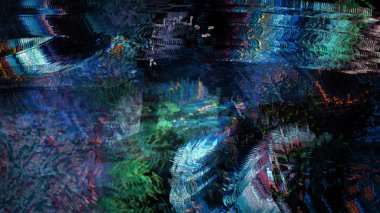 Dijital fantastik illüstrasyon soyut arazi arka plan