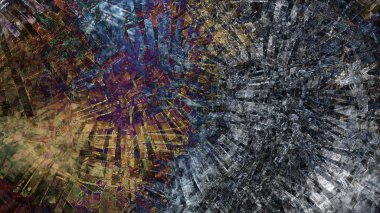 Soyut geometrik kaos manzara dijital illüstrasyon arka plan