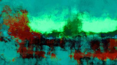 Dijital soyut manzara resimleri fırça darbesi illüstrasyon