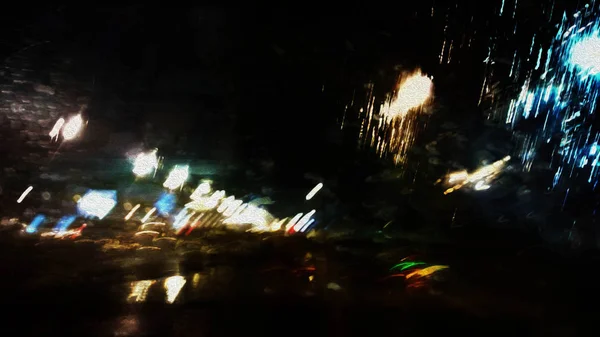 Ψηφιακή Ζωγραφική Του Αστικού Τοπίου Στην Εικόνα Της Νύχτας Πινέλο — Φωτογραφία Αρχείου
