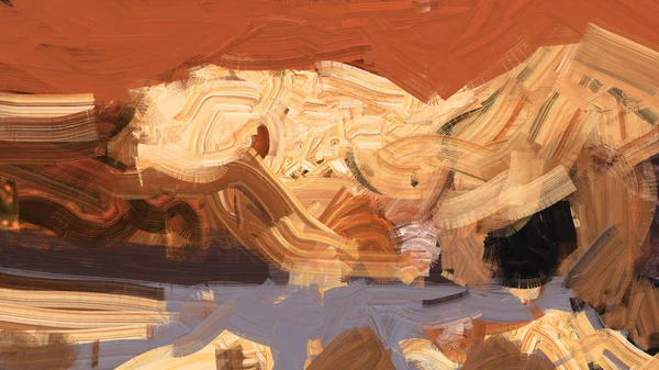 Painting of abstract rocky landscape with cave in brush stroke style, digital art