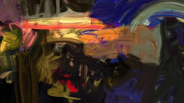 Цифрові Абстрактні Пейзажні Картини Ілюстрація Малювання Пензлем — стокове фото