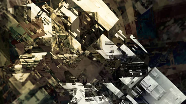 Digitale Schilderij Stedelijke Stad Geometrische Textuur Patroon Structuurmateriaal Oppervlak Illustratie — Stockfoto