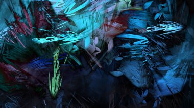 Soyut modern sanat doğa jeolojik kaya dağ patlama enerji resim illüstrasyon 