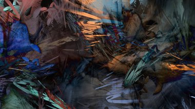 Soyut modern sanat doğa jeolojik kaya dağ patlama enerji resim illüstrasyon 