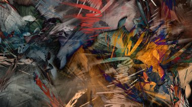 Soyut modern sanat doğa jeolojik kaya dağ patlama enerji resim illüstrasyon 