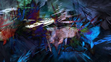 Soyut modern sanat doğa jeolojik kaya dağ patlama enerji resim illüstrasyon 