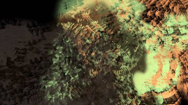 Soyut modern sanat doğa jeolojik kaya dağ patlama enerji resim illüstrasyon 