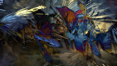 Soyut modern sanat doğa jeolojik kaya dağ patlama enerji resim illüstrasyon 