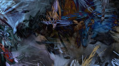 Soyut modern sanat doğa jeolojik kaya dağ patlama enerji resim illüstrasyon 