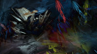 Soyut modern sanat doğa jeolojik kaya dağ patlama enerji resim illüstrasyon 