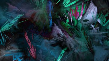 Soyut modern sanat doğa jeolojik kaya dağ patlama enerji resim illüstrasyon 