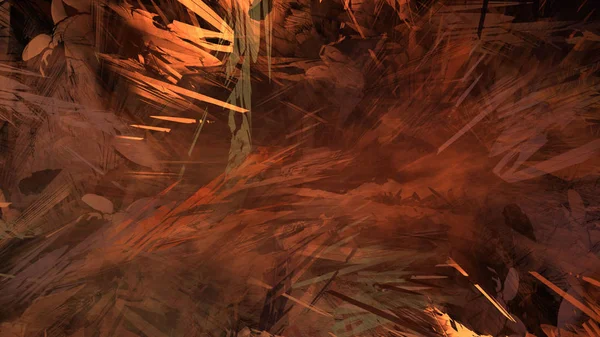 抽象现代艺术自然地质岩石山爆炸能量绘画插图 — 图库照片