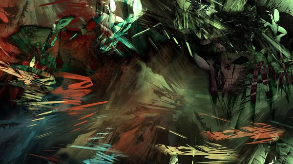 Abstrakt Moderne Kunst Natur Geologisch Felsen Berg Explosion Energie Malerei — Stockfoto