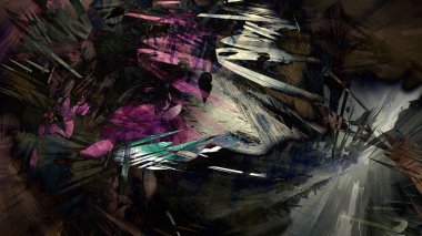 Soyut modern sanat doğa jeolojik kaya dağ resim illüstrasyon 