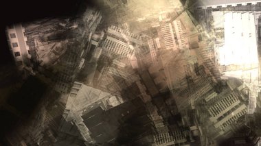 Soyut renkli mimari gerçeküzeri arka plan, dijital sanat