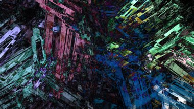 Soyut geometrik yüzey arazi renkli arka plan, dijital sanat