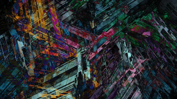 Abstracte Geometrische Kleurrijke Achtergrond Digitale Kunst — Stockfoto