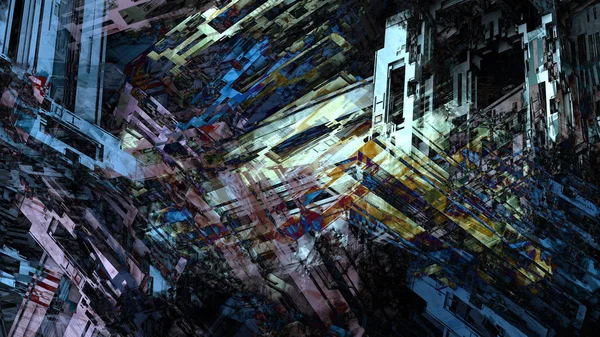 Abstrakte Geometrische Oberfläche Gelände Bunten Hintergrund Digitale Kunst — Stockfoto