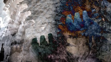 Soyut geometrik yüzey arazi renkli arka plan, dijital sanat