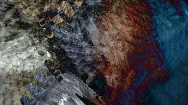 Soyut geometrik yüzey arazi renkli arka plan, dijital sanat