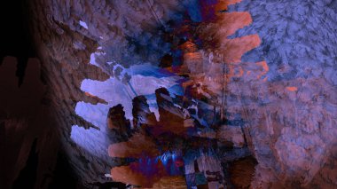 Soyut geometrik yüzey arazi renkli arka plan, dijital sanat