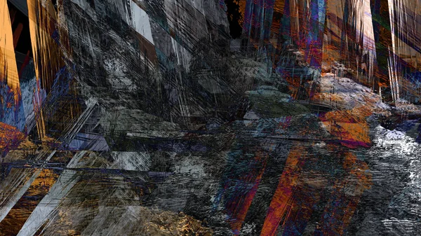 Abstrakt Geometrisk Yta Terräng Färgglad Bakgrund Digital Konst — Stockfoto
