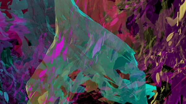 Soyut Malzeme Renkli Doku Dağ Manzara Boya Dijital Illüstrasyon Psychedelic — Stok fotoğraf