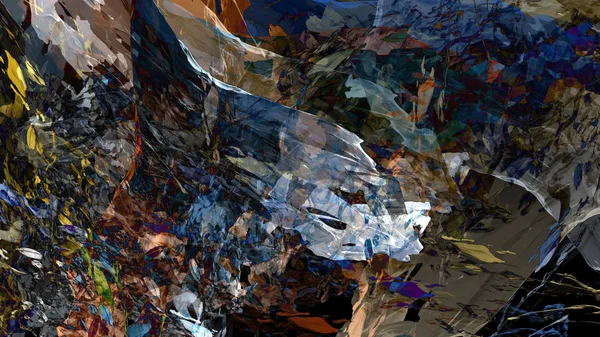 抽象的な質感素材カラフルな山風景水塗装デジタルイラスト背景 — ストック写真