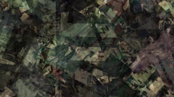抽象城市几何画风混沌纹理材料表面落入城市彩色数字插图背景视频 — 图库视频影像
