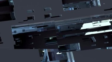 Kentsel Yapı Stüdyo teknolojisi gece ışıkları hareket geometrik dijital arka plan Dikişsiz video