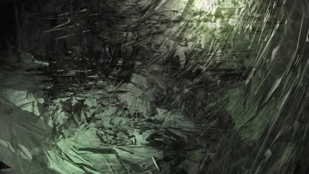 抽象的なシフト緑の暗い神秘的なテクスチャー壁スローモーション大気の背景 — ストック動画