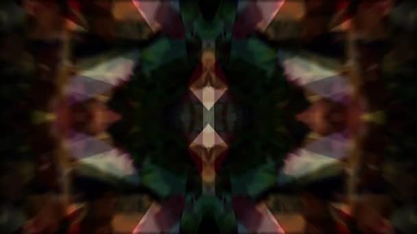 Abstrakte Nahtlose Geometrische Spiegelmuster Kaleidoskop Unschärfe Zoom Digitalvideo — Stockvideo