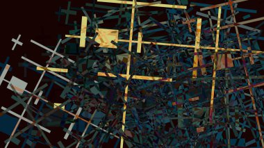 Soyut geometrik çizgiler yapı metal yapı tarzı kaos modern sanat illüstrasyon renkli doku desen arka plan