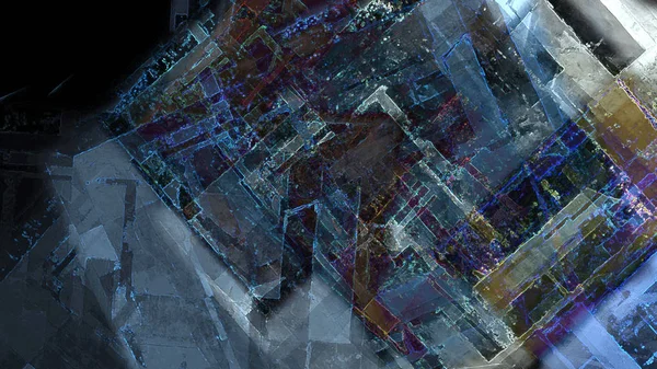 Abstrakte Geometrische Landschaft Mit Farbenfrohen Oberflächenabbildungen lizenzfreie Stockbilder