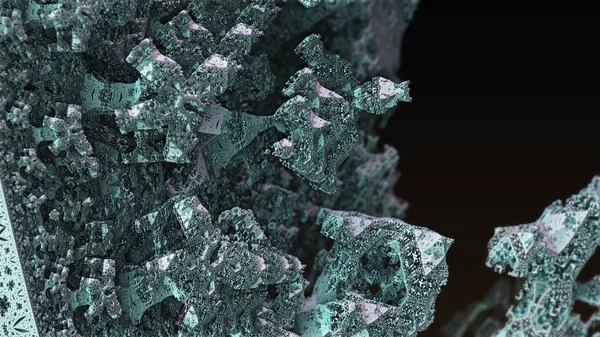 Abstrakt Fraktal Geometriska Mineralkristall Landskap Illustration Bakgrund — Stockfoto