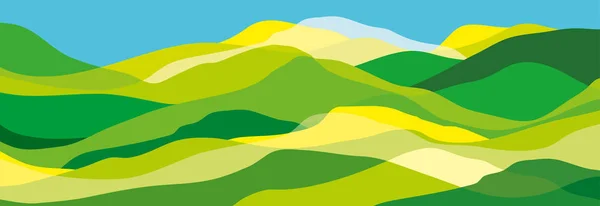 Bunte Berge Grüne Und Gelbe Wellen Abstrakte Formen Moderner Hintergrund — Stockvektor
