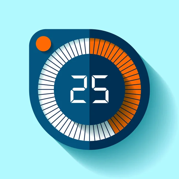 Icono Cronómetro Estilo Plano Temporizador Redondo Sobre Fondo Color Reloj — Vector de stock