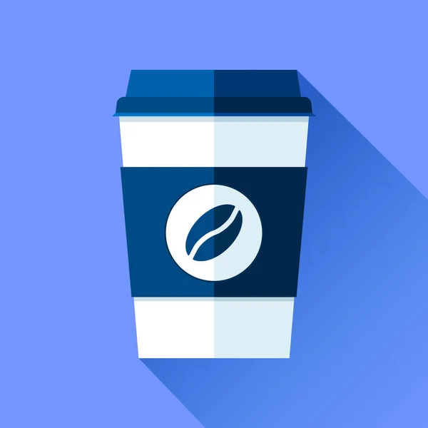 Xícara Café Estilo Plano Fundo Azul Bebe Contigo Objeto Simples — Vetor de Stock