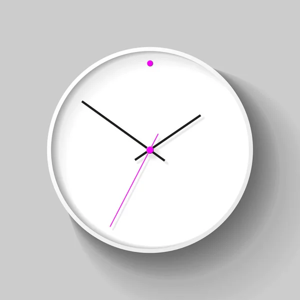 Простые Настенные Часы Реалистичном Стиле Минималистичный Таймер Светлом Фоне Деловые — стоковый вектор
