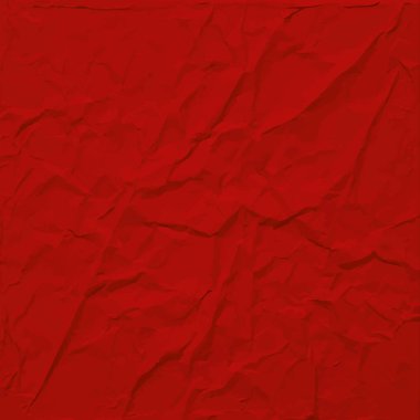 Kırmızı buruşuk kağıt dokusu, soyut vektör arka plan